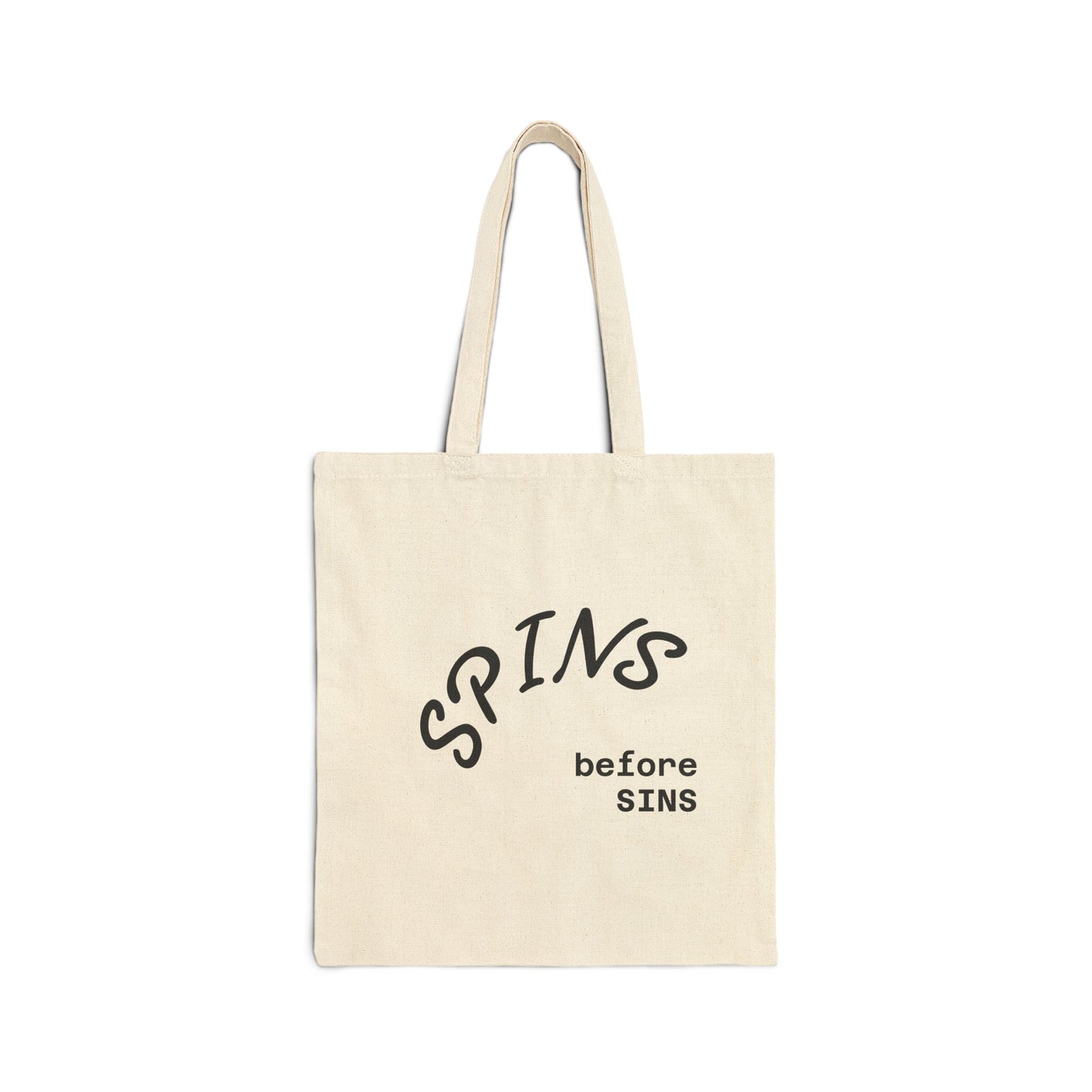 "Spins before Sins" Cotton Canvas Tote Bag