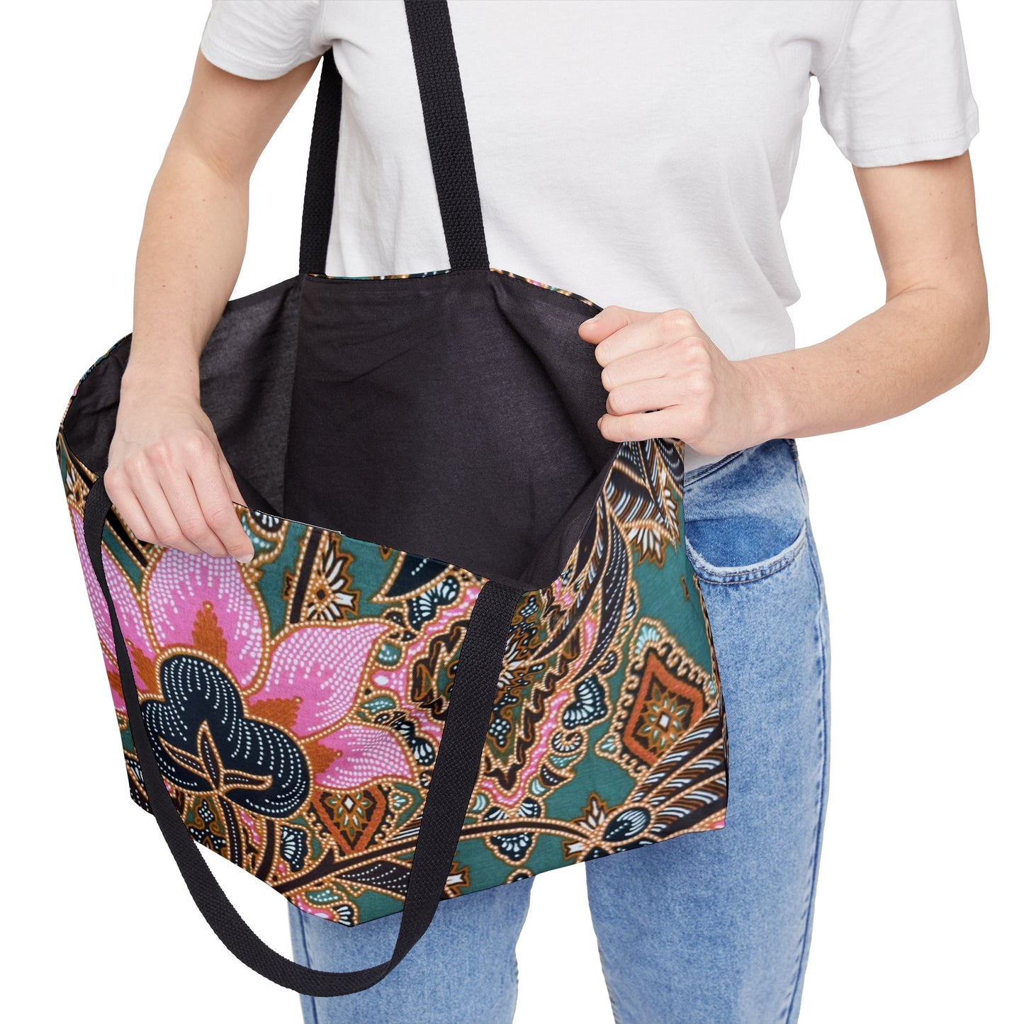 Bohemian Floral Weekender Tote Bag, Travel Bag, Beach Bag, Weekender Bag, Shopping Tote, Gift for Her, Summer Tote