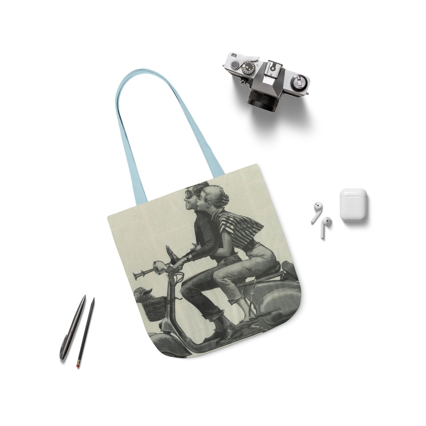 Vintage Couple Canvas Tote Bag