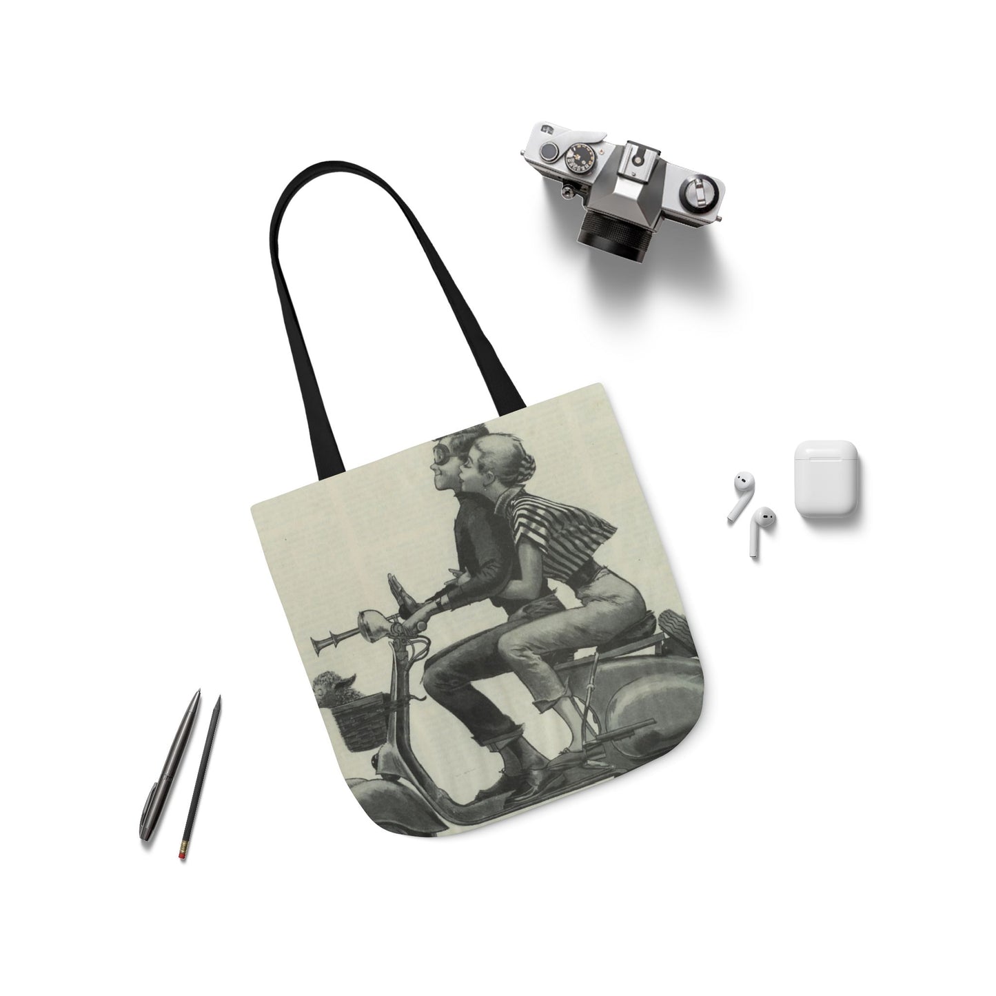 Vintage Couple Canvas Tote Bag