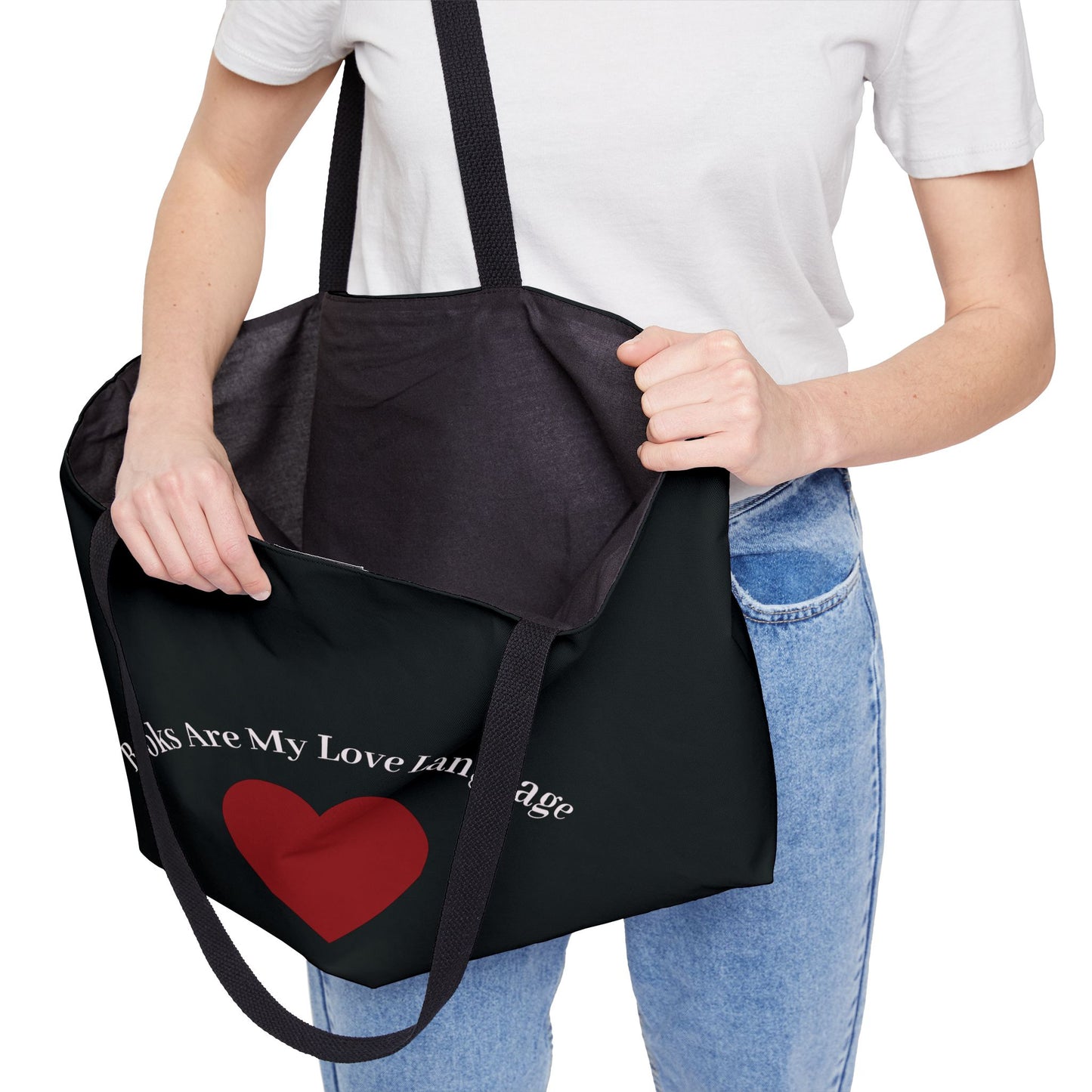 Books Are My Love Language Weekender Tote Bag - Perfect for Book Lovers, Beach Days, Shopping, Travel, Gifts