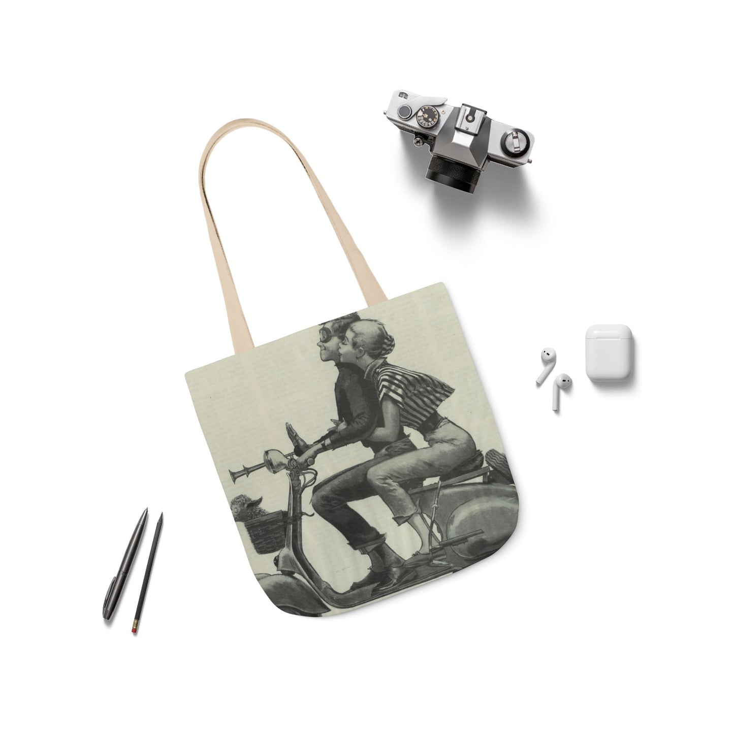 Vintage Couple Canvas Tote Bag