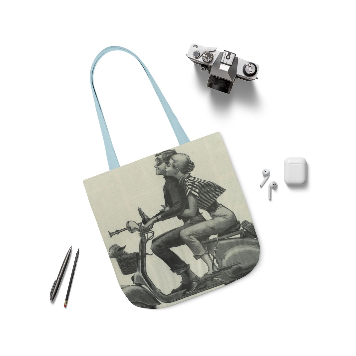 Vintage Couple Canvas Tote Bag