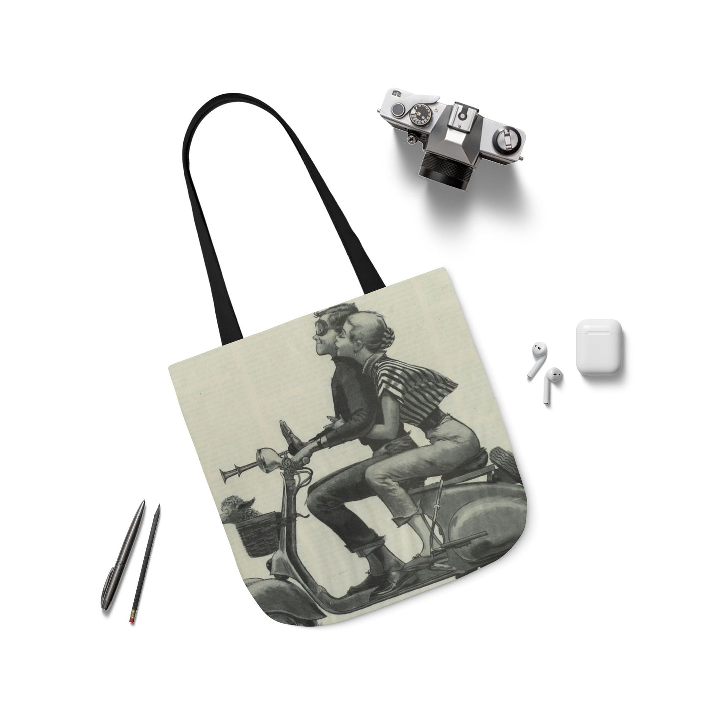 Vintage Couple Canvas Tote Bag