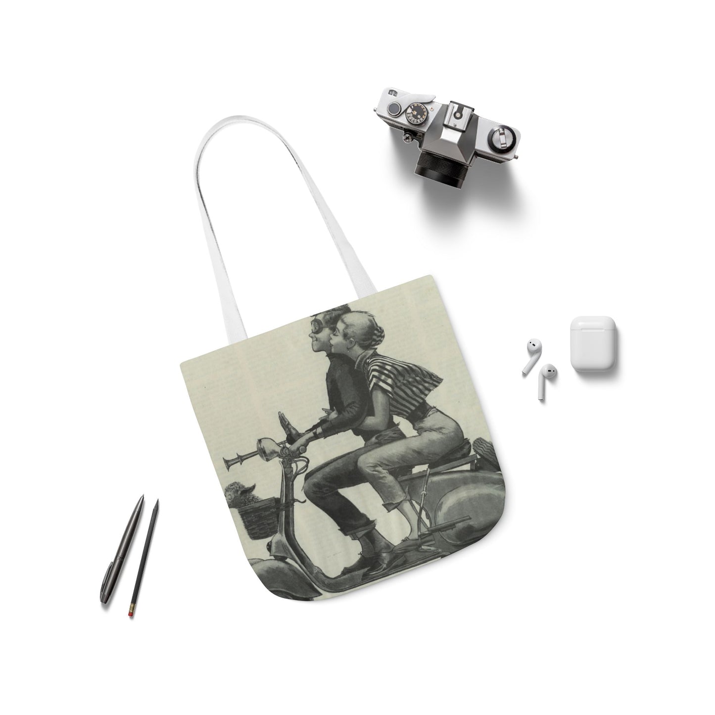 Vintage Couple Canvas Tote Bag