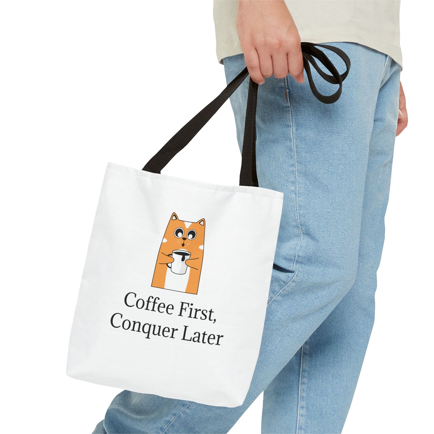 "Coffee First, Conquer Later" Reusable Shopping Tote