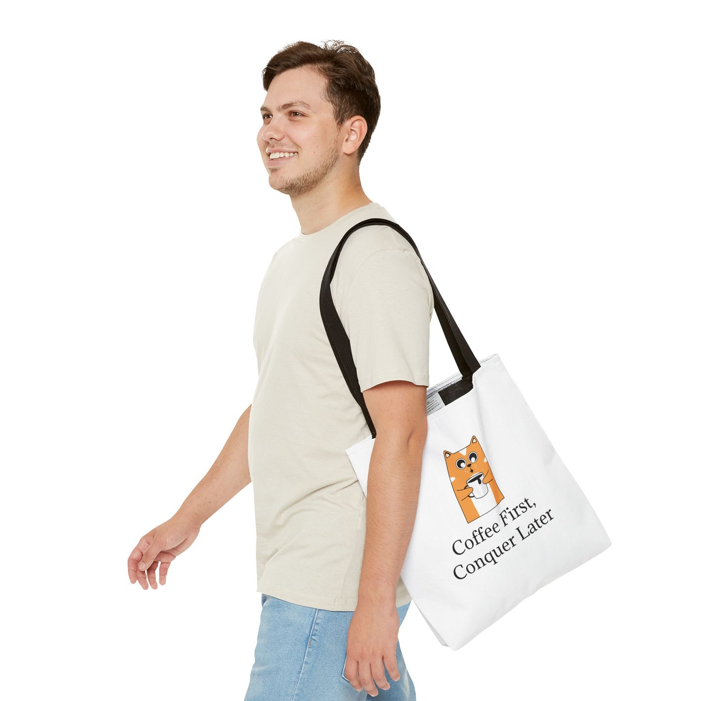 "Coffee First, Conquer Later" Reusable Shopping Tote