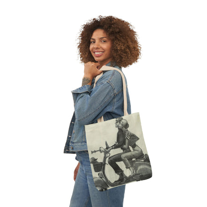 Vintage Couple Canvas Tote Bag